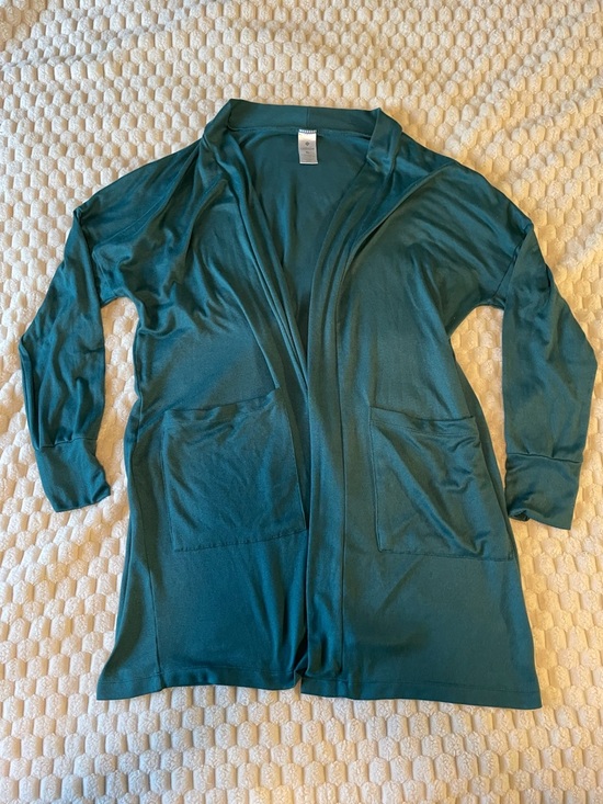 Two Lightweight Open-Front Cardigans - Brown & Teal Size XL - Picture 2 of 4